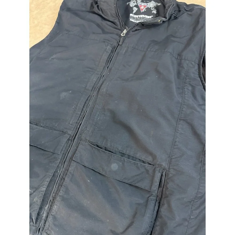 Scottevest Mens Lined Full Zip Multi-Pocket Collared‎ Black Q.U.E.S.T Vest 2XL